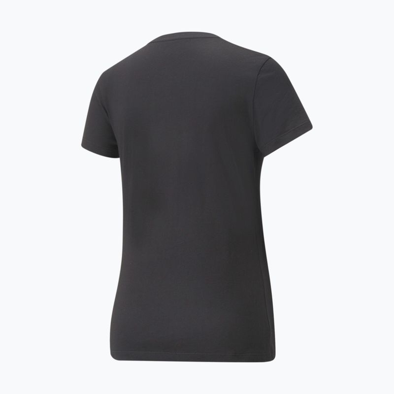 Women's PUMA ESS+ Metallic Logo Tee puma black/gold foll 5