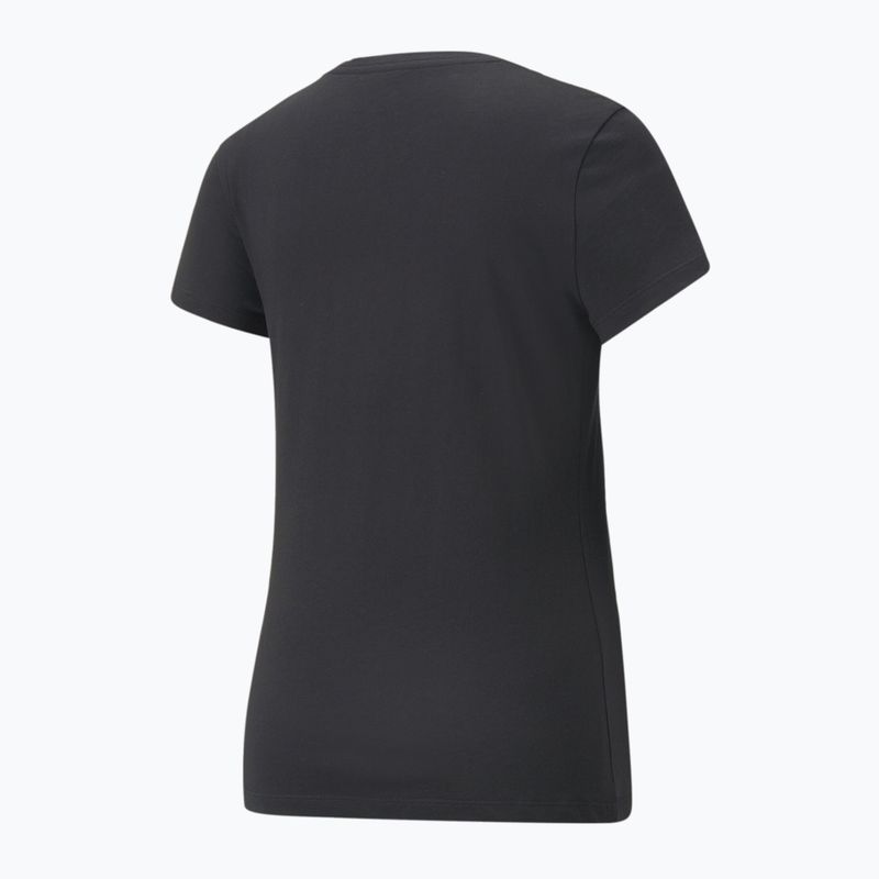 Women's PUMA ESS+ Metallic Logo Tee puma black/silver metallic 2