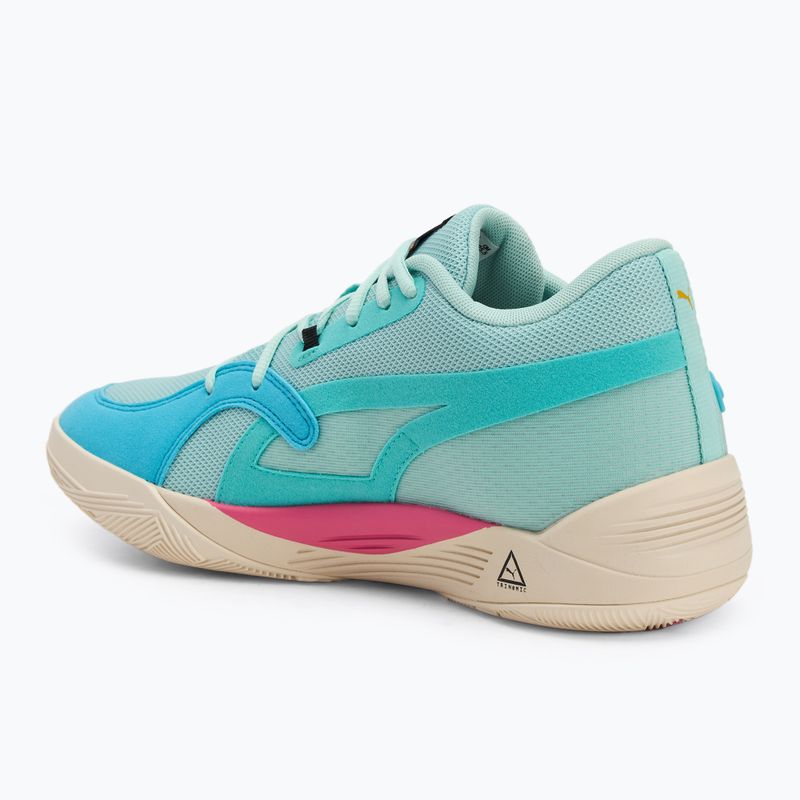 Men's PUMA TRC Blaze Court eggshell blue/electro pool shoes 3