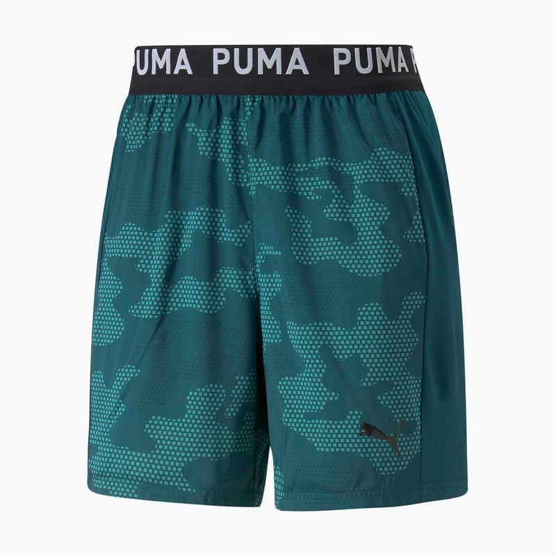 Men's training shorts PUMA Train Off Season AOP Woven 7" green 522359 24