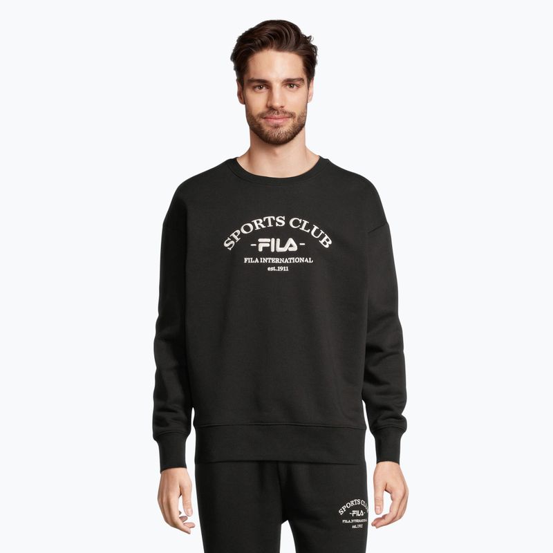 Men's FILA Brand Loose Fit Crew sweatshirt black