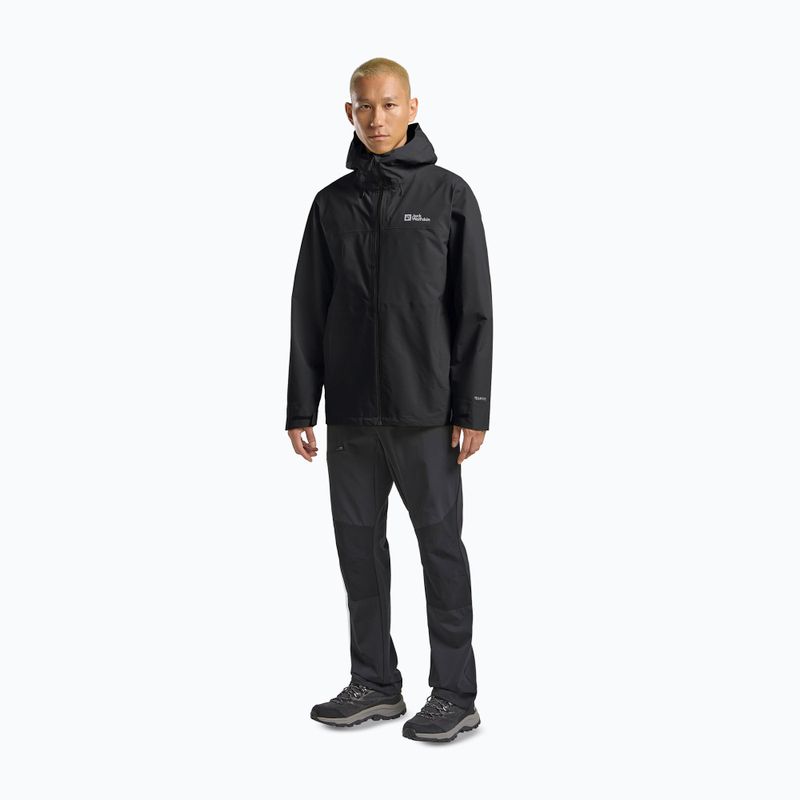 Men's rain jacket Jack Wolfskin Highest Peak 3L black 2