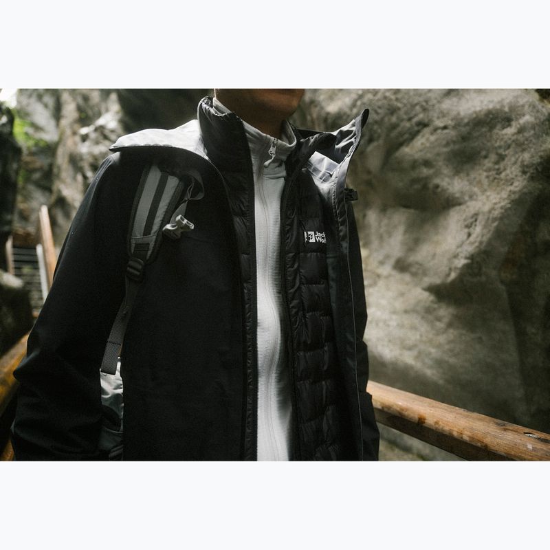 Men's rain jacket Jack Wolfskin Highest Peak 3L black 21