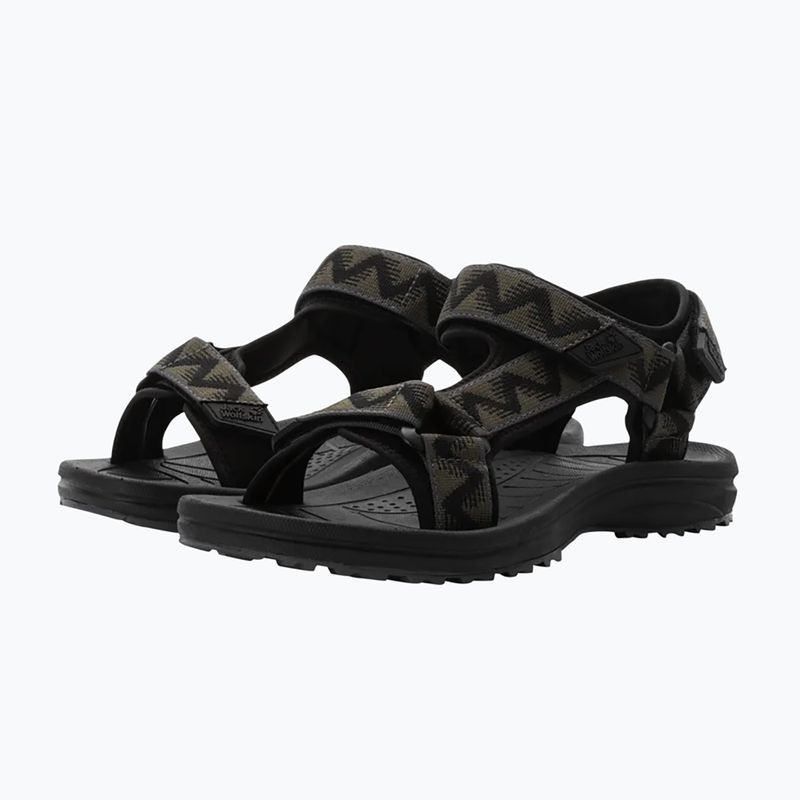 Jack Wolfskin men's Wave Breaker sandals black island moss 10