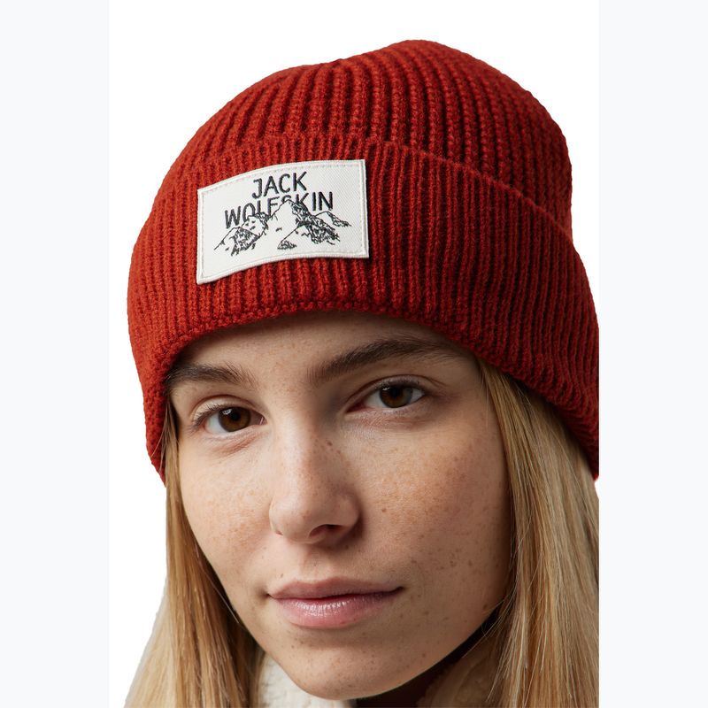 Jack Wolfskin Badge intense rust winter beanie 4