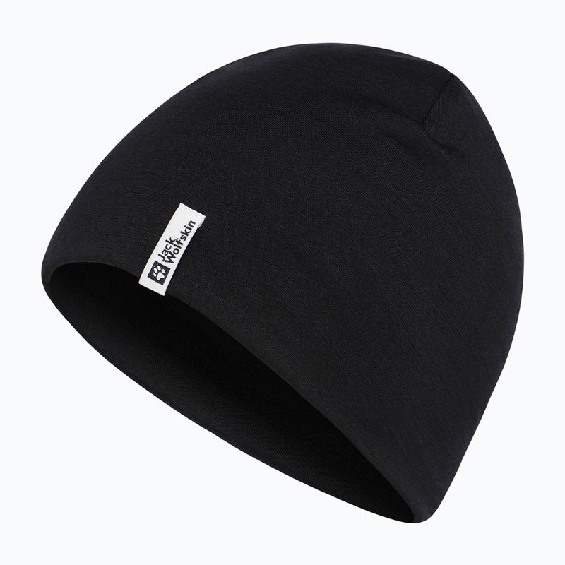 Jack Wolfskin Rib Merino winter beanie black