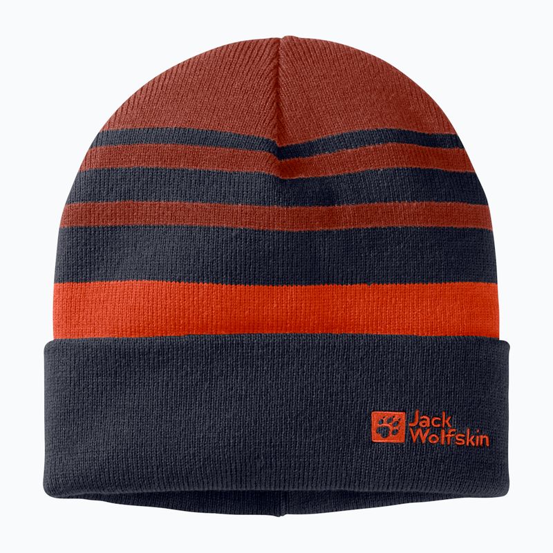 Jack Wolfskin Stripy Knit children's winter hat night blue