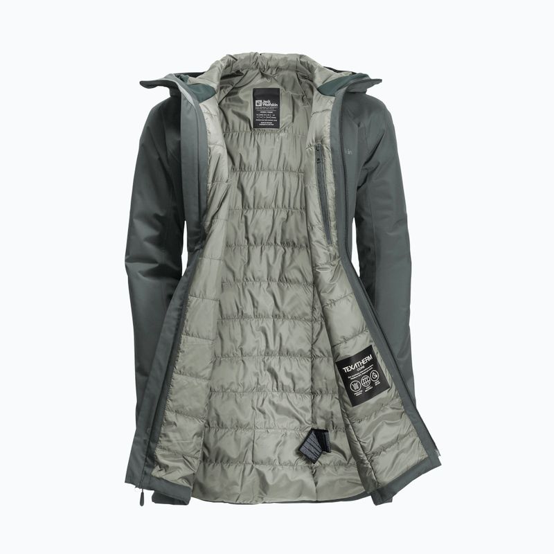 Women's rain jacket Jack Wolfskin Heidelstein Ins slate green 10