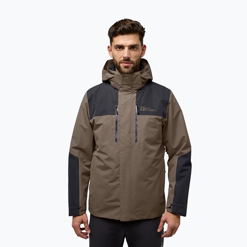 Jack Wolfskin men's Jasper 3In1 jacket cold coffee