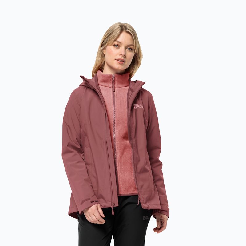 Jack Wolfskin women's Moonrise 3In1 jacket red ochre 3