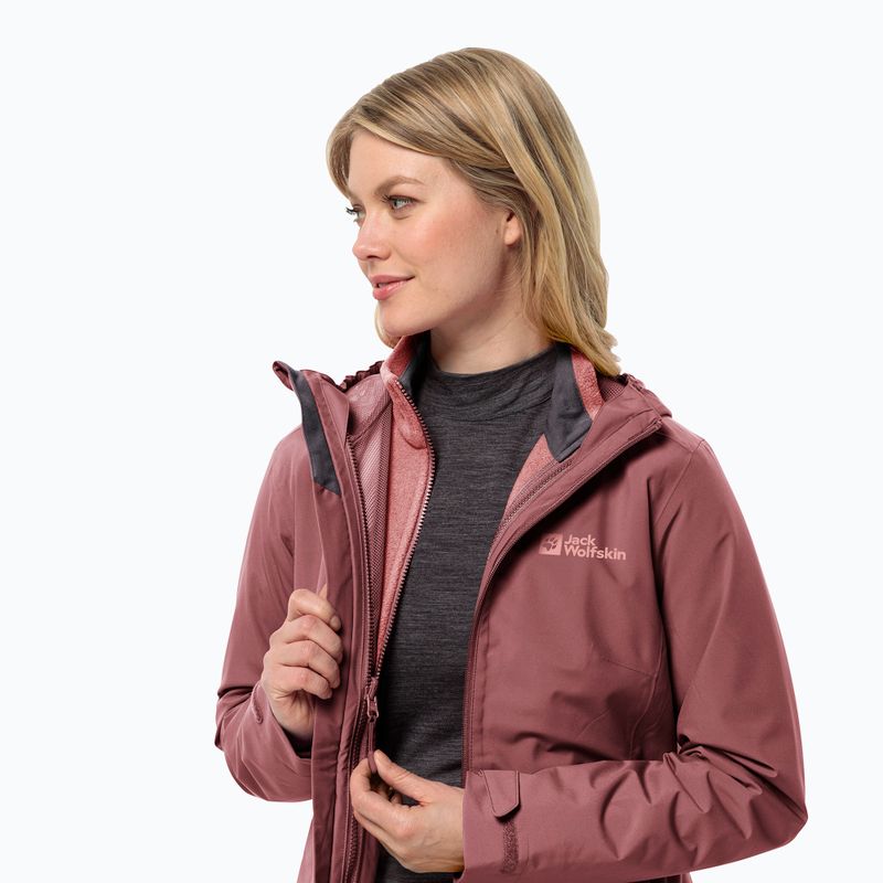 Jack Wolfskin women's Moonrise 3In1 jacket red ochre 4