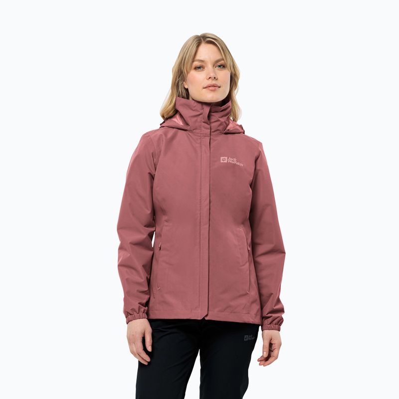 Jack Wolfskin Stormy Point 2L women's rain jacket red ochre