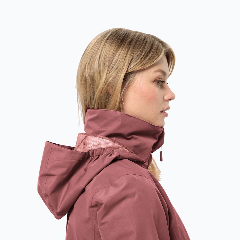 Jack Wolfskin Stormy Point 2L women's rain jacket red ochre 3