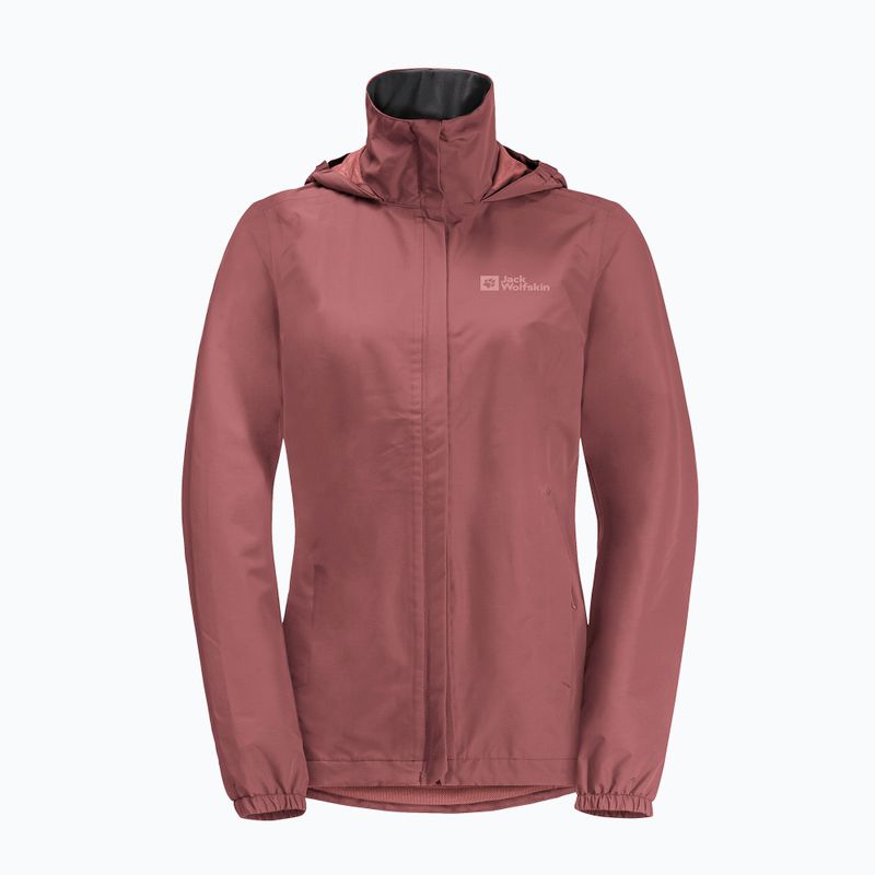 Jack Wolfskin Stormy Point 2L women's rain jacket red ochre 7