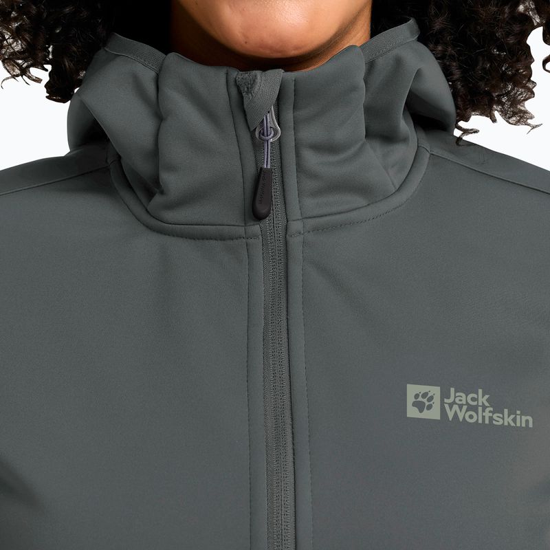 Women's softshell jacket Jack Wolfskin Windhain Hoody slate green 4