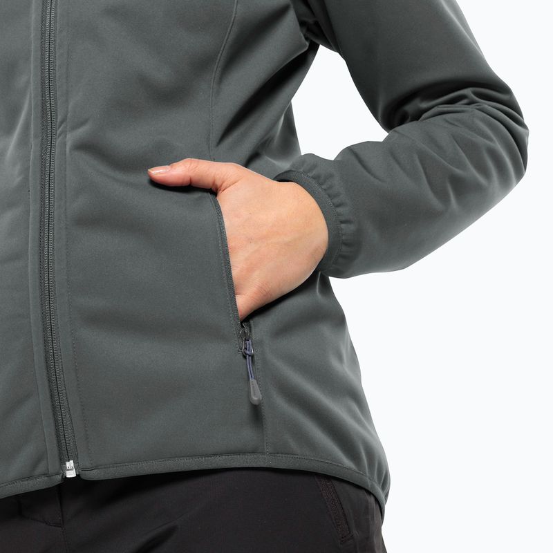 Women's softshell jacket Jack Wolfskin Windhain Hoody slate green 5