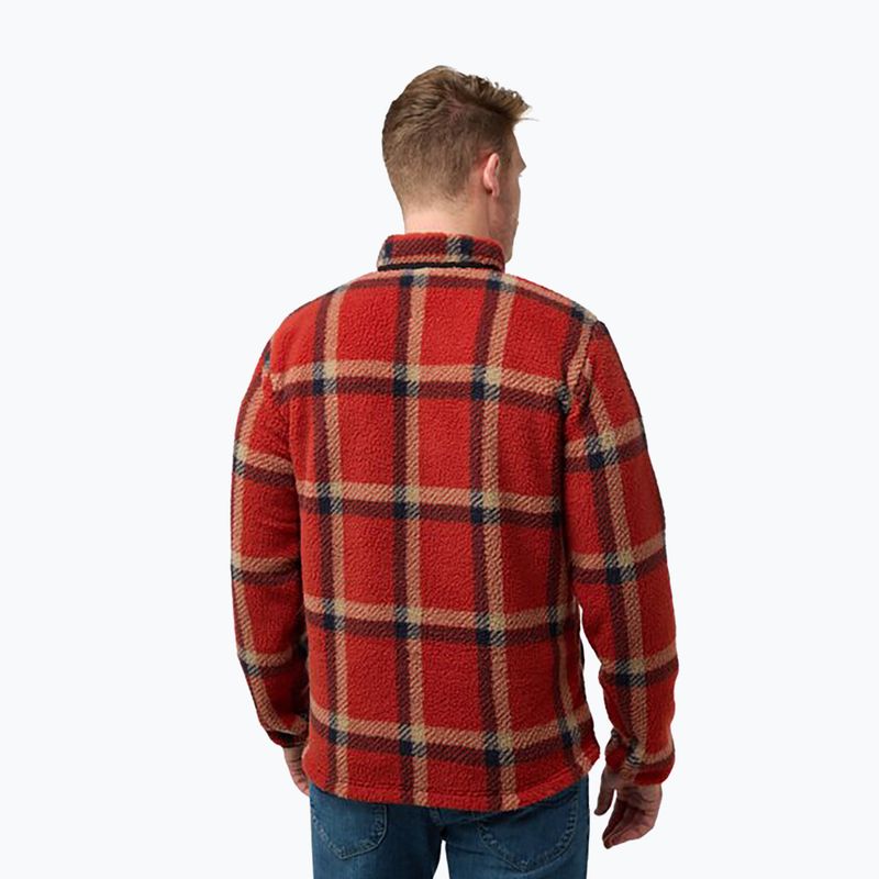 Men's Jack Wolfskin Fleece Sweatshirt Felslicht Check intense rust 2