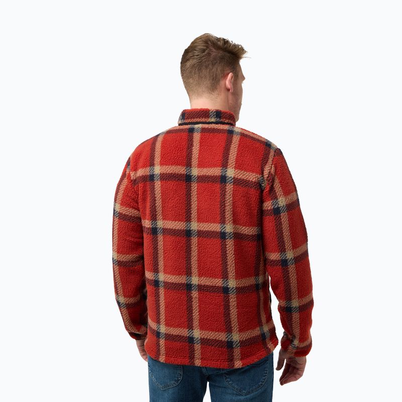 Men's Jack Wolfskin Fleece Sweatshirt Felslicht Check intense rust 2