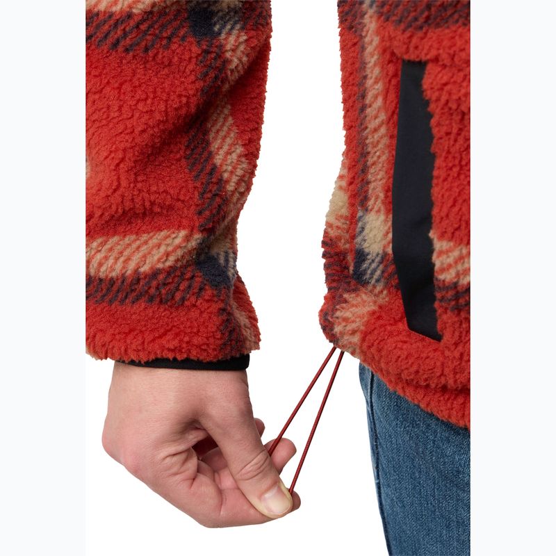 Men's Jack Wolfskin Fleece Sweatshirt Felslicht Check intense rust 3