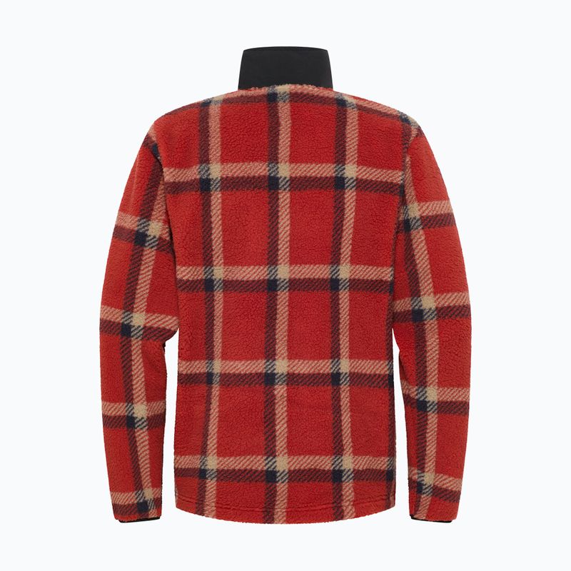 Men's Jack Wolfskin Fleece Sweatshirt Felslicht Check intense rust 7
