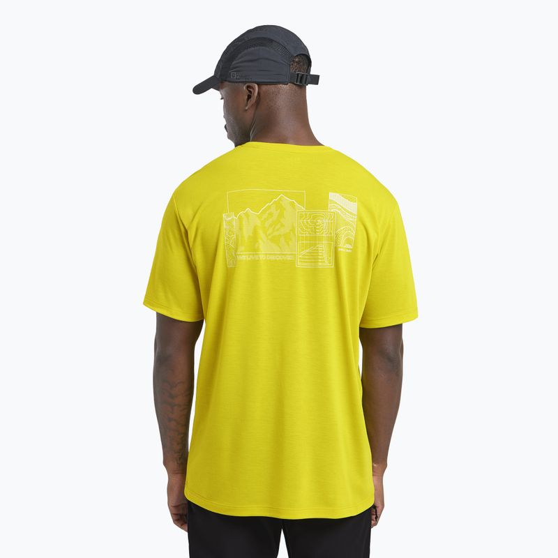 Jack Wolfskin men's trekking t-shirt Vonnan Graphic explore chartreuse 3