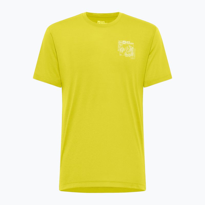 Jack Wolfskin men's trekking t-shirt Vonnan Graphic explore chartreuse 5