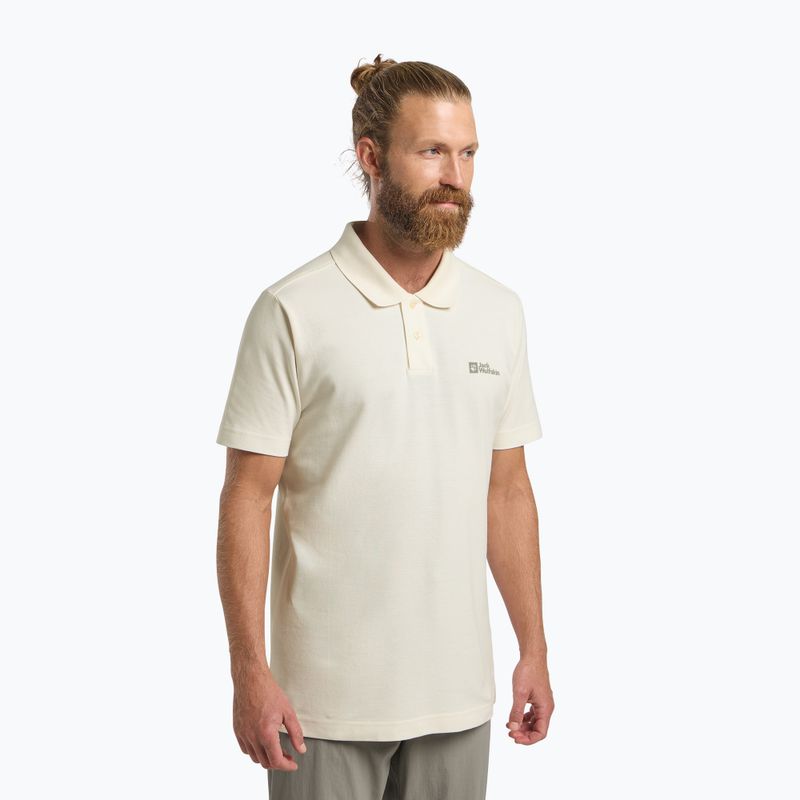 Men's polo shirt Jack Wolfskin Essential cotton white