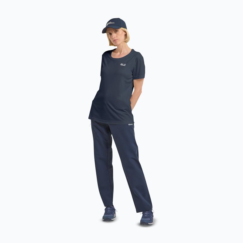 Women's trekking T-shirt Jack Wolfskin Tech T midnight sky 2