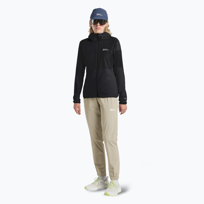 Jack Wolfskin women's fleece Prelight Trail Hoody black 2