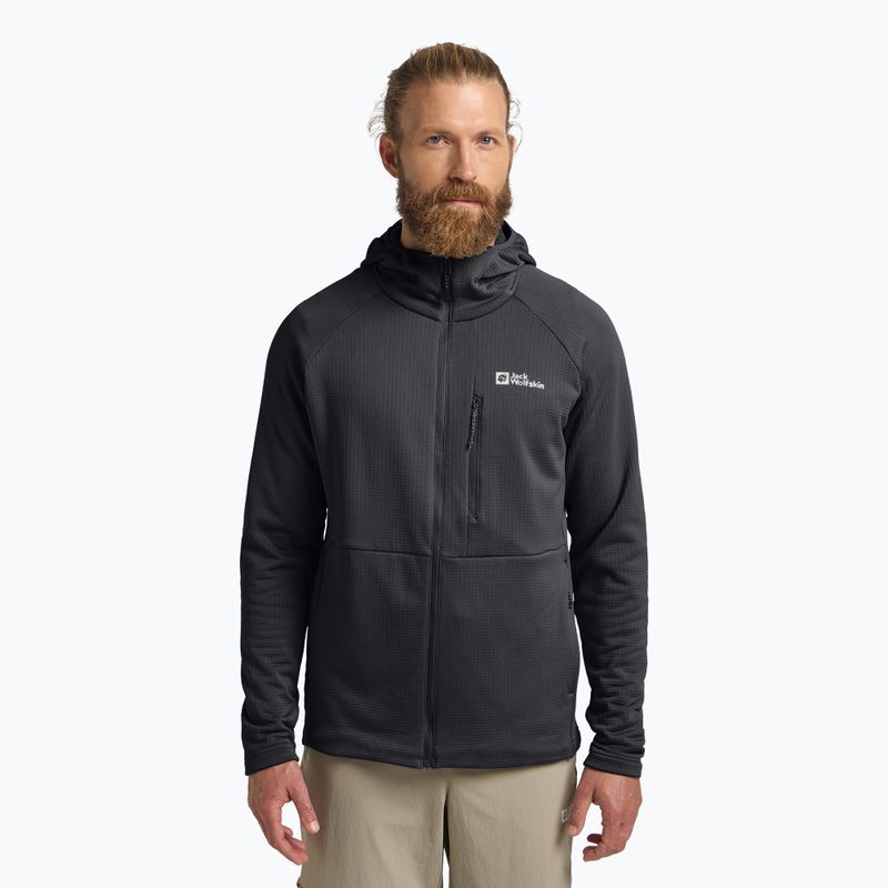 Men's fleece top Jack Wolfskin Kolbenberg Hooded Full Zip phantom