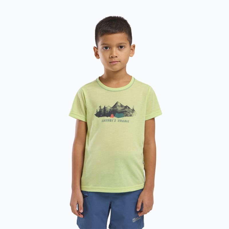 Children's T-shirt Jack Wolfskin Hiking Graphic T print cool matcha 3