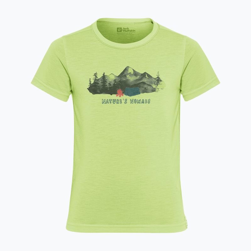 Children's T-shirt Jack Wolfskin Hiking Graphic T print cool matcha 5