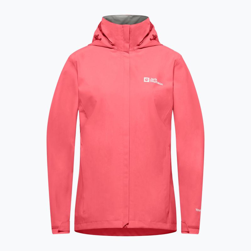 Jack Wolfskin women's rain jacket Trailtime 2L sunset coral 8