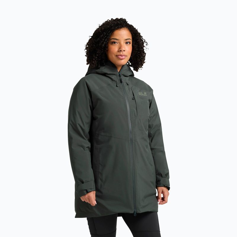Women's rain jacket Jack Wolfskin Icecape 2L Down Ins Rds slate green