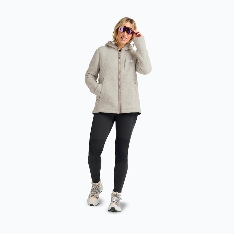 Women's fleece sweatshirt Jack Wolfskin Cradle Mountain Pile Full Zip pale sand 2