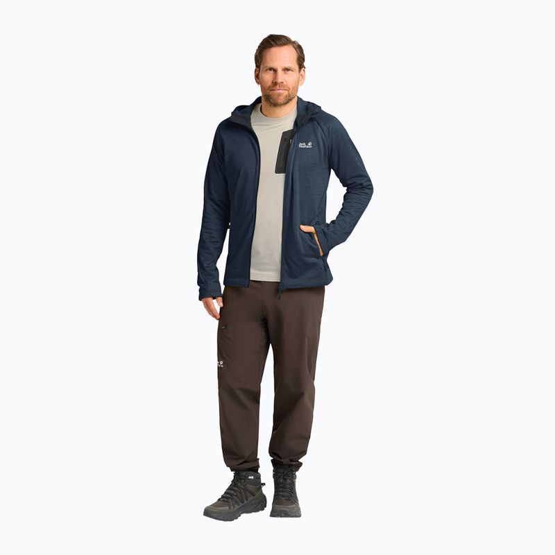 Men's trekking sweatshirt Jack Wolfskin Peak District Hooded Full Zip midnight sky 2