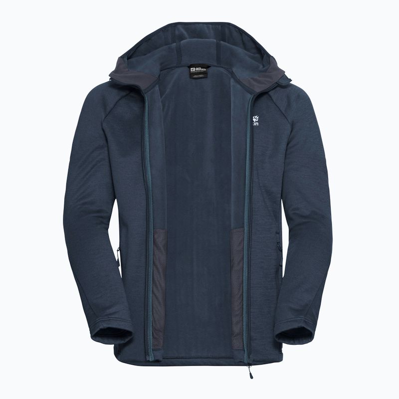 Men's trekking sweatshirt Jack Wolfskin Peak District Hooded Full Zip midnight sky 9