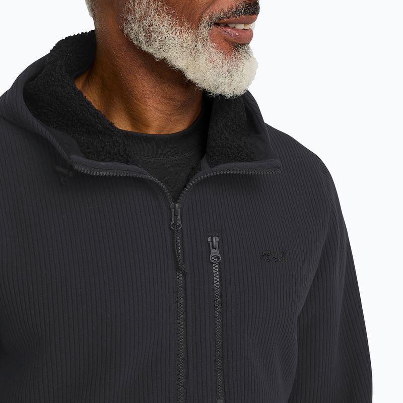 Men's trekking sweatshirt Jack Wolfskin Lake Ridge Hooded black 5