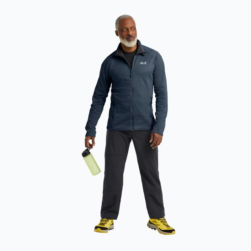 Men's trekking sweatshirt Jack Wolfskin Peak District Full Zip midnight sky 2