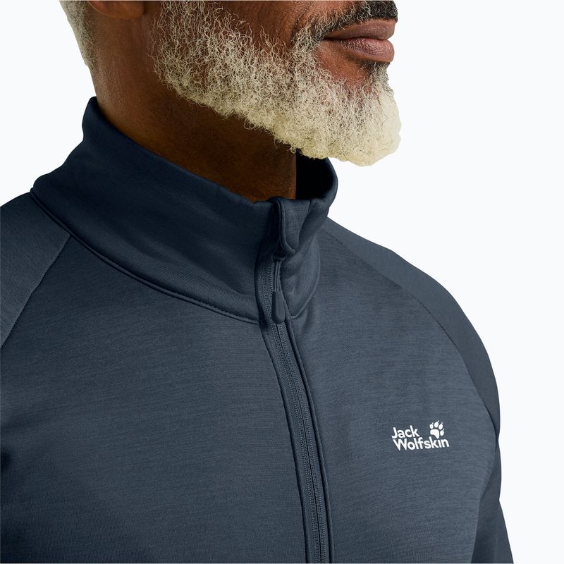 Men's trekking sweatshirt Jack Wolfskin Peak District Full Zip midnight sky 4