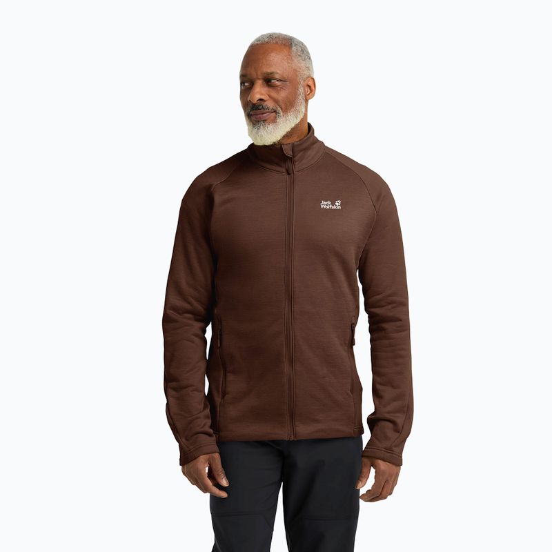 Men's trekking sweatshirt Jack Wolfskin Peak District Full Ziphot choc
