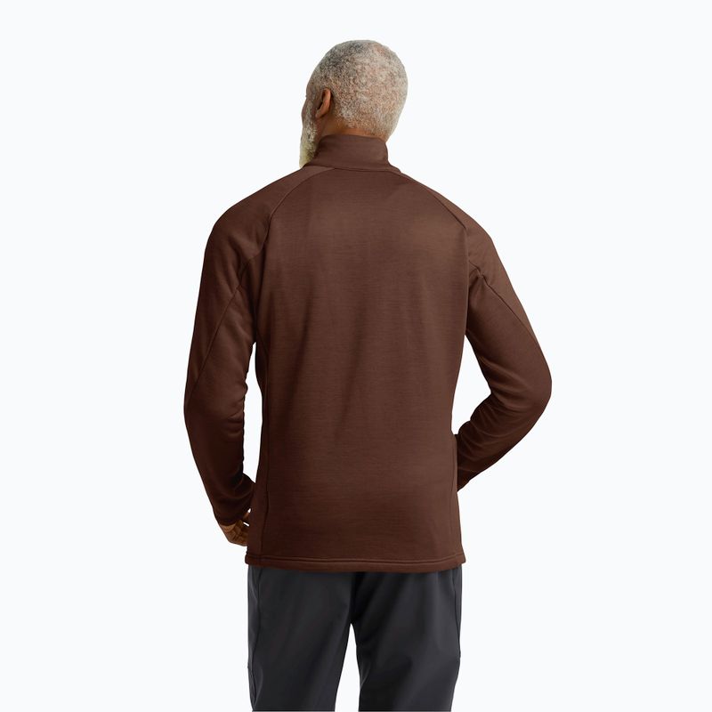 Men's trekking sweatshirt Jack Wolfskin Peak District Full Ziphot choc 3