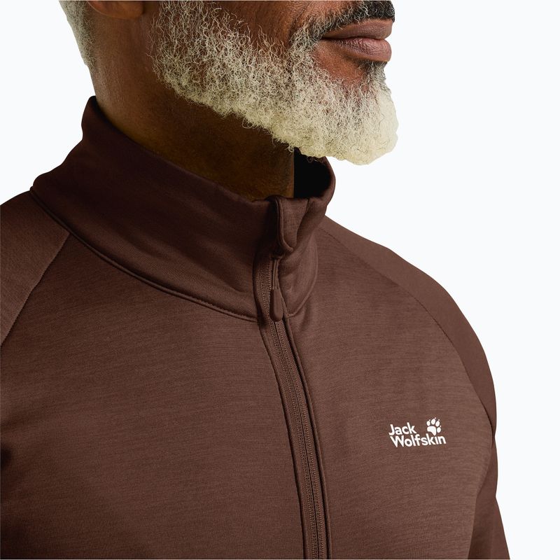 Men's trekking sweatshirt Jack Wolfskin Peak District Full Ziphot choc 4