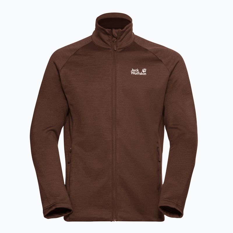 Men's trekking sweatshirt Jack Wolfskin Peak District Full Ziphot choc 7
