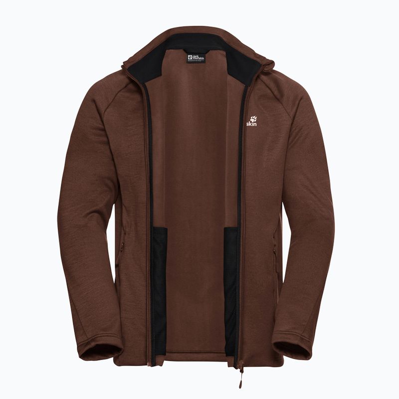 Men's trekking sweatshirt Jack Wolfskin Peak District Full Ziphot choc 9