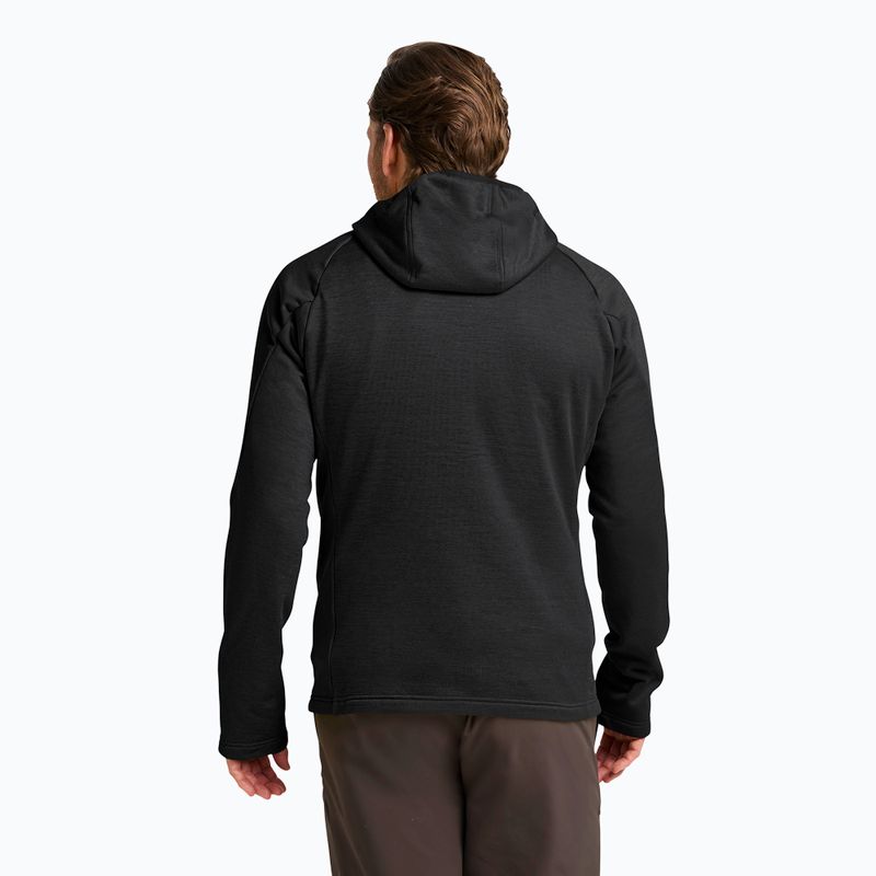 Men's trekking sweatshirt Jack Wolfskin Peak District Hooded Full Zip black 3
