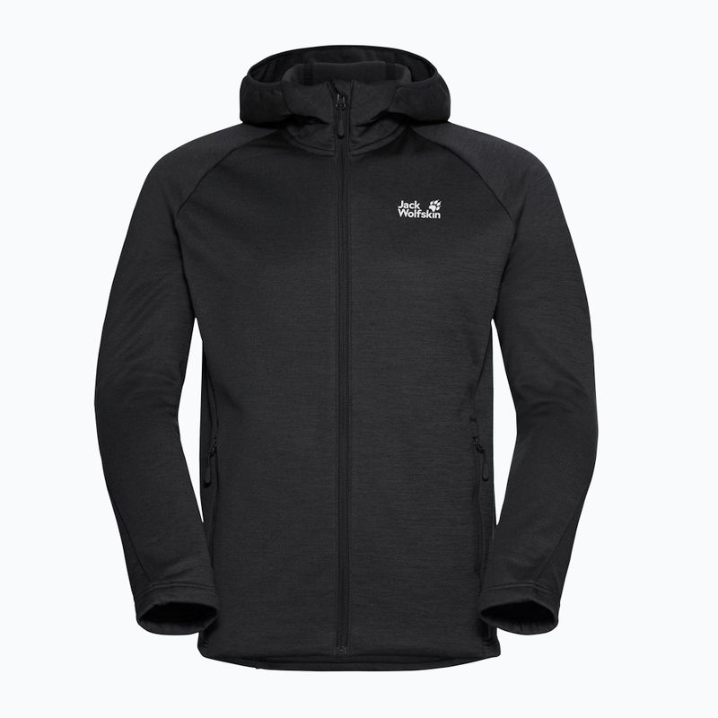 Men's trekking sweatshirt Jack Wolfskin Peak District Hooded Full Zip black 7
