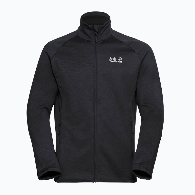 Men's trekking sweatshirt Jack Wolfskin Peak District Full Zip black 7