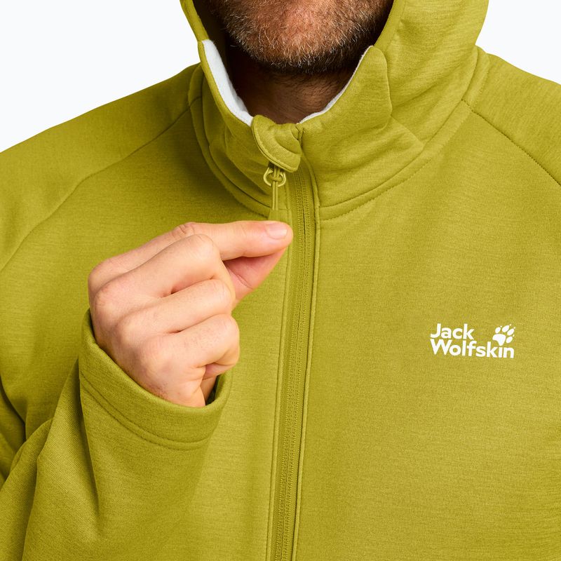 Men's trekking sweatshirt Jack Wolfskin Peak District Hooded Full Zip chartreuse 5