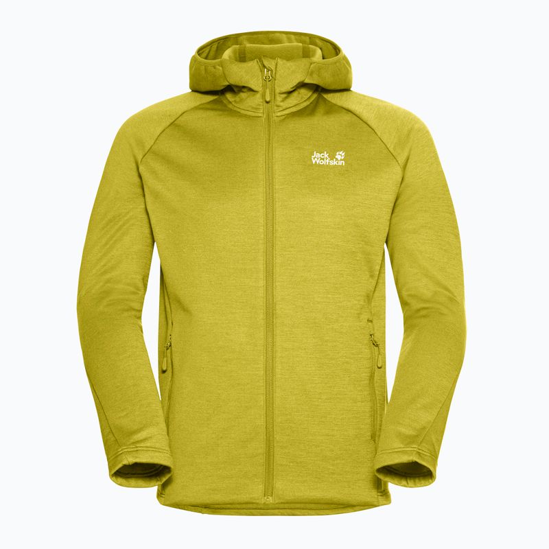 Men's trekking sweatshirt Jack Wolfskin Peak District Hooded Full Zip chartreuse 7